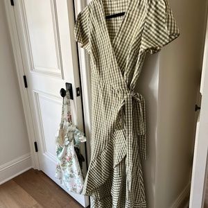 Gingham wrap dress